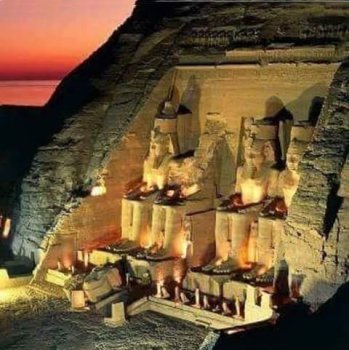 View of the Ramses II temple in Abu Simbel