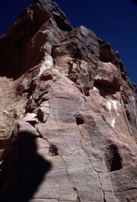 Holes in the cliff wall