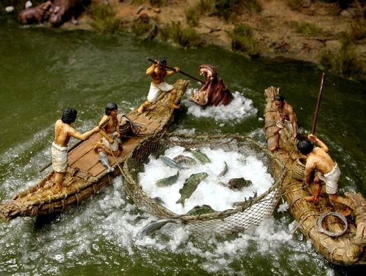 Fishing with reed boats