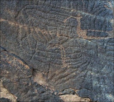 Geometric rock carving