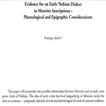 Early Nubian Dialect in Meroitic