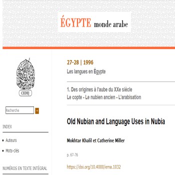 Old Nubian and language uses in Nubia