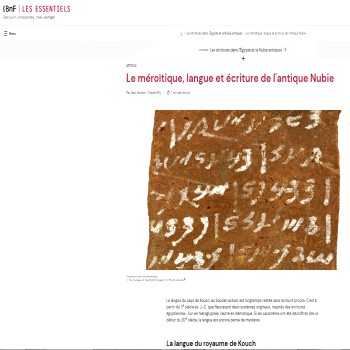 Le méroïtique, langue et écriture de l'antique Nubie