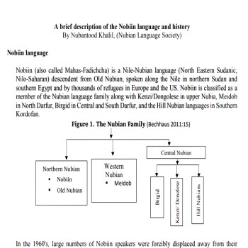A brief description of the Nobiin language and history