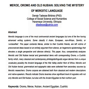 Meroe, Old Nubian and Oromo